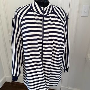 Striped full zip jacket